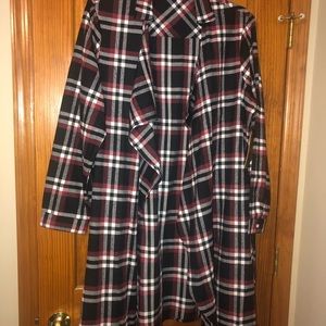 Flannel/plaid open cardigan,brand new